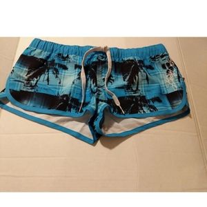 BODY GLOVE SURFING SURF BOARD BEACH SHORTS SIZE SMALL PETITE ~ BLUE/BLACK 🆕